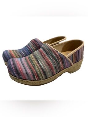 Dansko Jute Pro Clog Rainbow Artisan Weave Womens EUR 36 US W 5.5-6 Comfort Boho